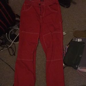 Red High Wasted Wide Jeans